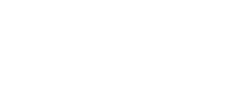 White serif logo reading “PULITZER’S BAR” on a transparent background.