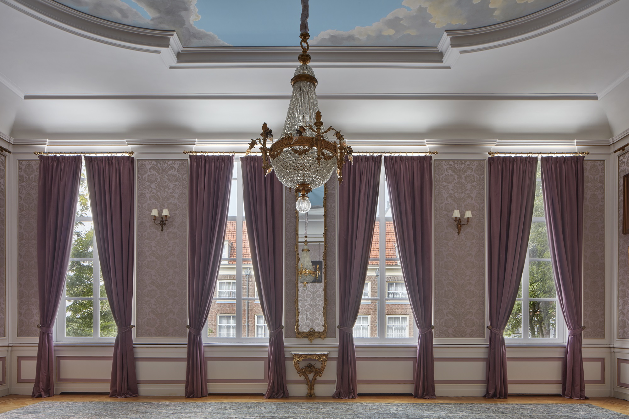 A stylish room blending modern and traditional elements, creating a cozy atmosphere.